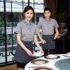 2022  checkered printing short sleeve  tea house/ hot pot men women waitress waiter jacket  wait staf uniform