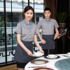 2025  checkered printing short sleeve  tea house/ hot pot men women waitress waiter jacket  wait staf uniform Color color 1