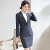 fashion  Korea slim fit upgrade lattice business office lady women suit female pant suit as uniform Color color 3