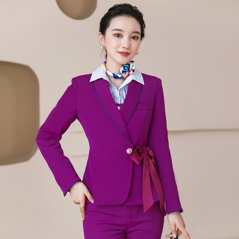 2025 fashion upgrade slim fit business office women flight Attendant dress blazer Suits sales representative suit