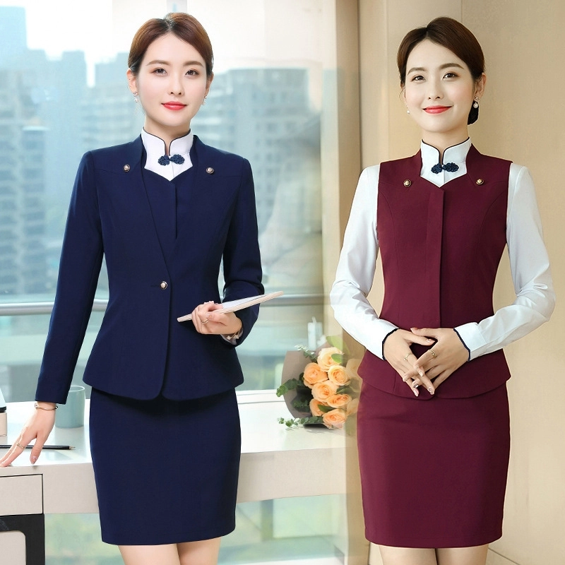 fashion upgrade business office lady women suit sales representative skirt suit working uniform