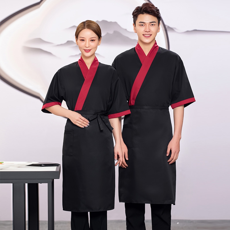 2022 Japanese style  short sleeve  tea house/ hot pot sushi kimono waitress waiter jacket  wait staf uniform