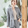 2022 one buttons business office lady grid printing women work suit female  pant suit  work wear Color color 2