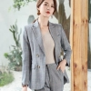 2025 one buttons business office lady grid printing women work suit female  pant suit  work wear Color color 2