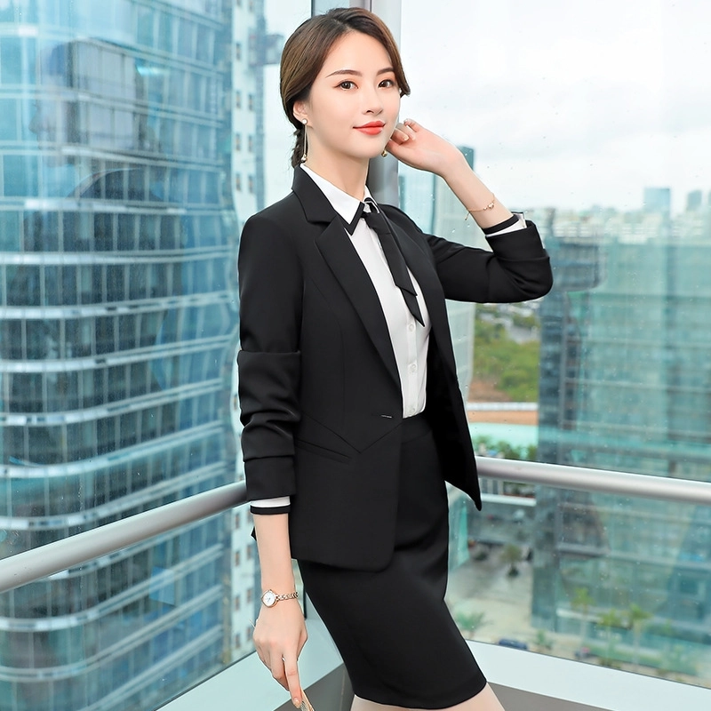 fashion Korea slim fit upgrade lattice business office lady women suit female pant suit as uniform