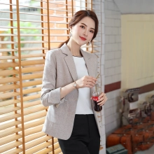 beige color business office lady women work suit female  pant suit  uniform work wear