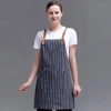 2025 high quality restaurant staff work apron chef halter apron wide stripes apron Color color 1