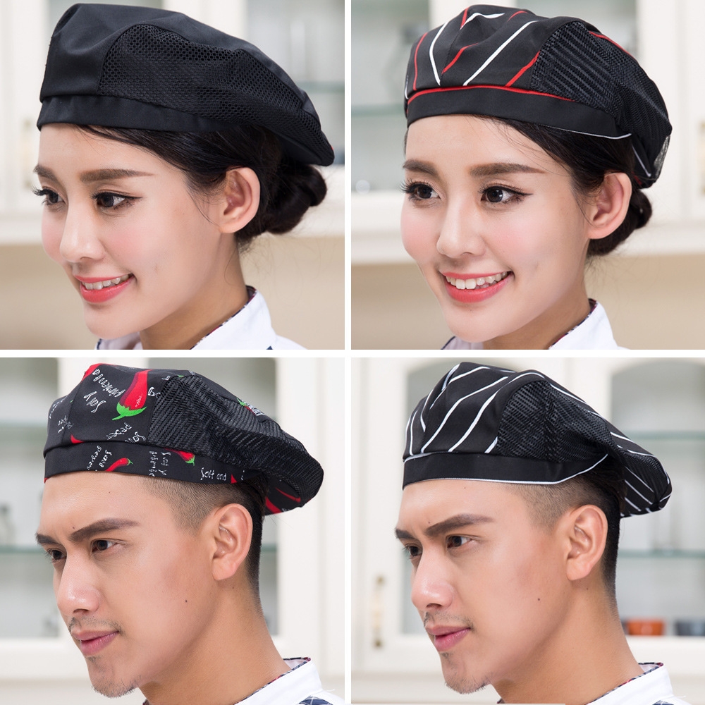 high quality summer breathable mesh unisex waiter beret hat waitress cap chef cap hat