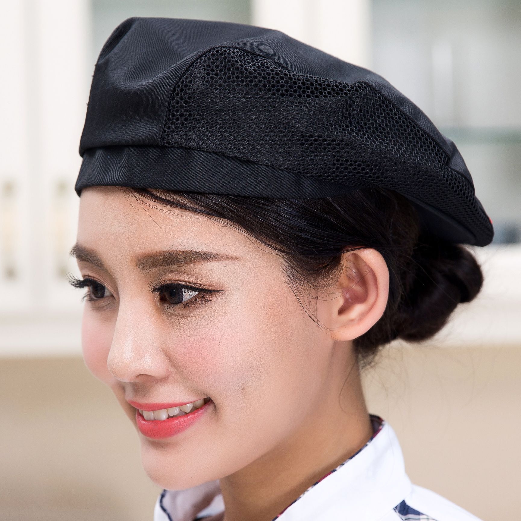 high quality summer breathable mesh unisex waiter beret hat waitress cap chef cap hat