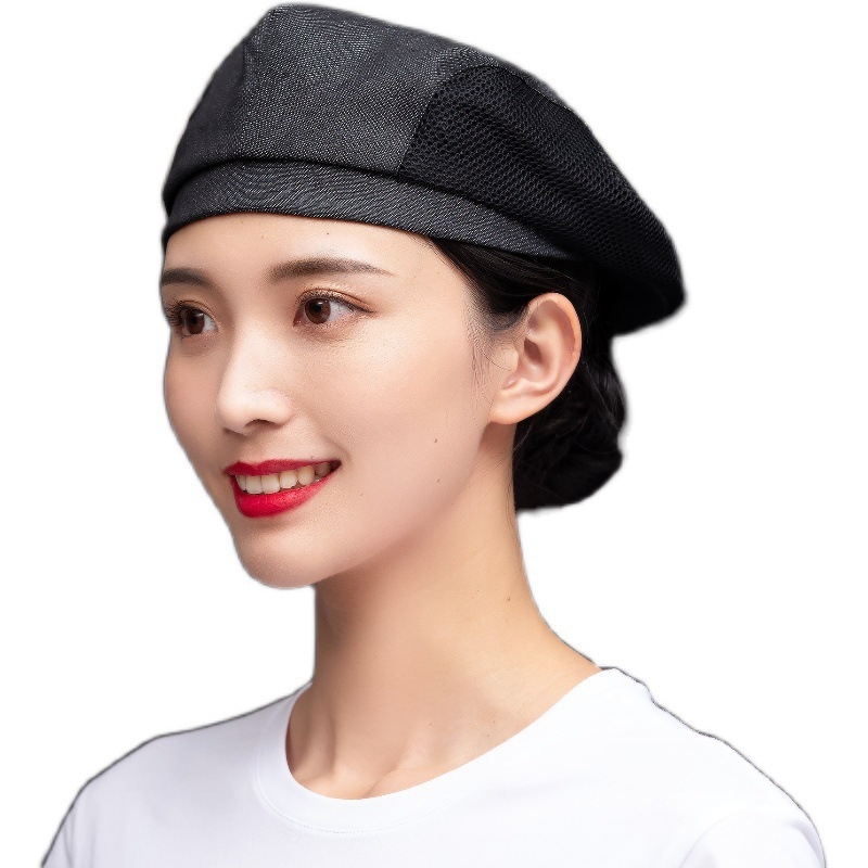 cheap denim breathable mesh waiter beret hat  chef  hat