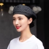 fashion Europe style denim breathable mesh waiter  chef  beret hat