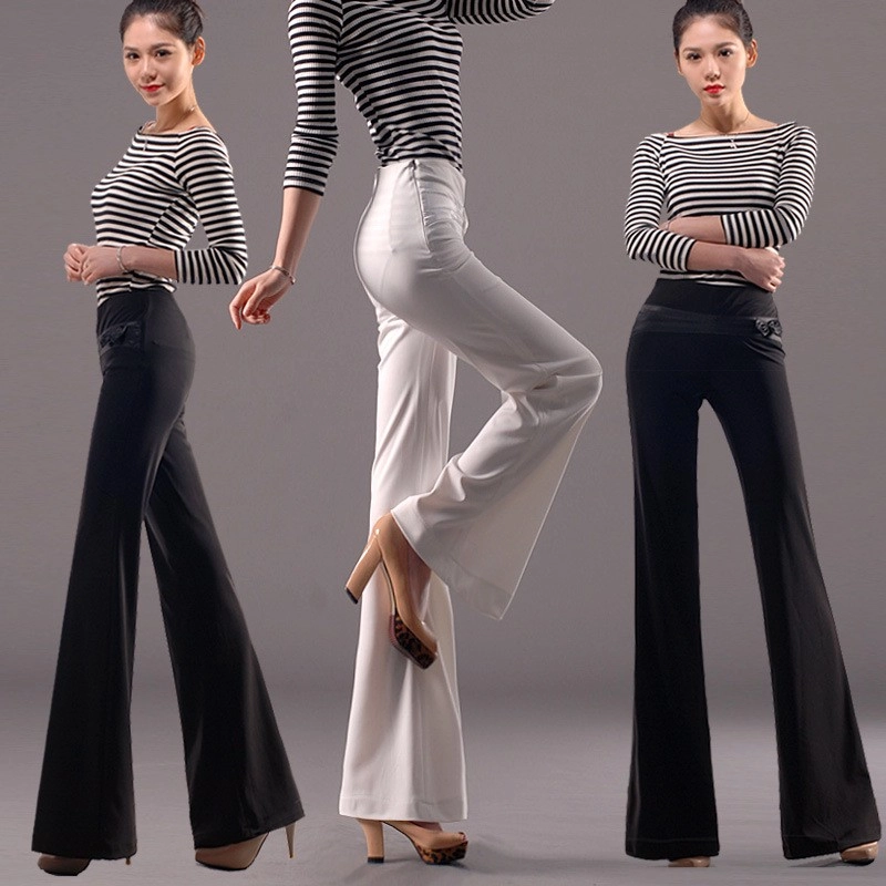 fashion bow decoration women's dress pant wide-leg pant flare pant