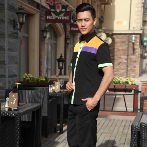 chinese style wholesale restaurant waiter bouse hotel service team uniform shirt