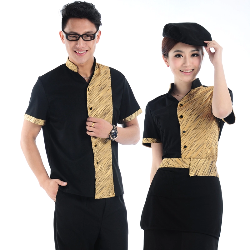 new summer thin golden fly hotel uniform shirt