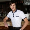 summer silky luster of mercerized cotton fabrics polo shirt men's fashion