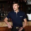 solid color formal polo shirt for business man dressy design