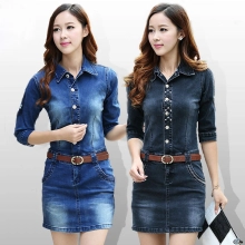 Korea half sleeve skull Embroidery denim women's jumpsuits rompers dress