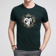 natrual cotton short sleeve youths man sheep printing T-shirt