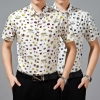 short sleeve summer insert print men shirt