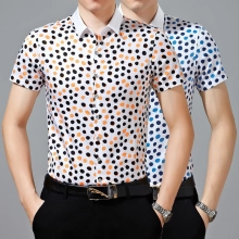 pure cotton short sleeve round dot print