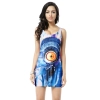 modern eye printing women tank tops slim dress