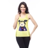 yellow cartoon print women tank tops