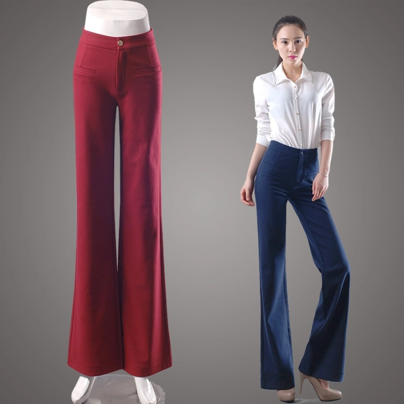 2016 new fashion office style young lady bell bottom pant,flare jeans