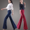 autumn women fashion sanding fabric flare bell bottom pant,women trousers