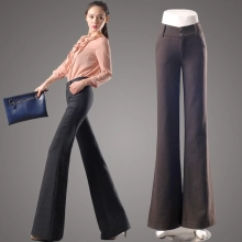 winter fashion woman office formal woolen pant,flare pant
