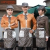 upgrade satin like fabric waiter uniform shirts apron