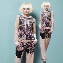 paint print hooded sweatshirt suits