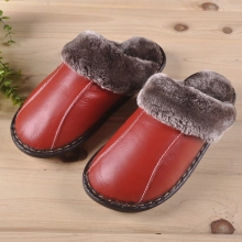 winter leather uniex slippers