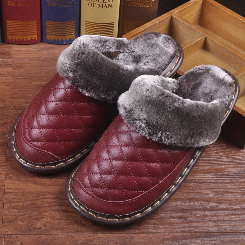 winter patchwork thermal slipper shoes