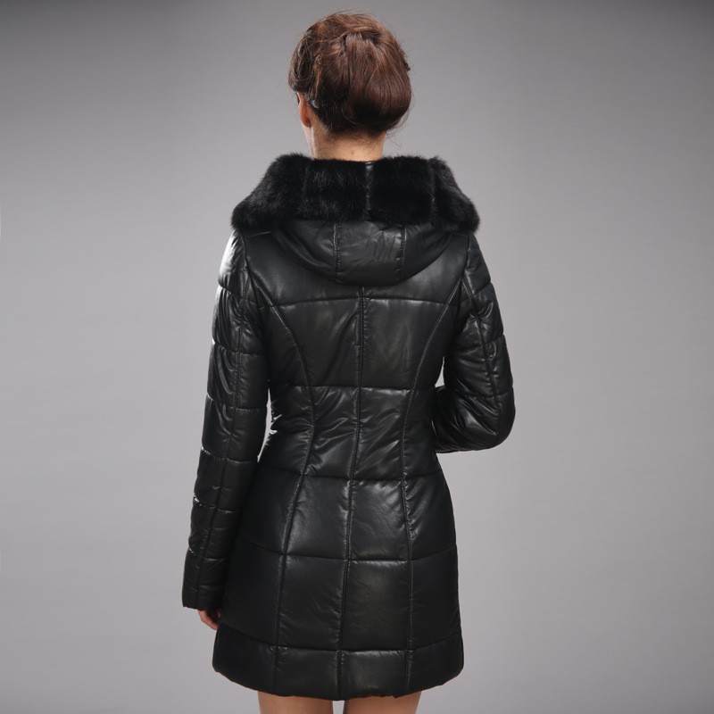 fashion Russian duck down Mink collar zipper hooded winter women's coat Official Authentic High Cost-Performance