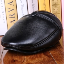 new cowhide leather men hat cap