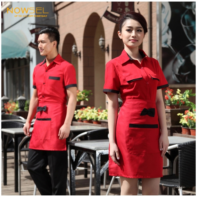 popular professional women men uniform for hotel waiter