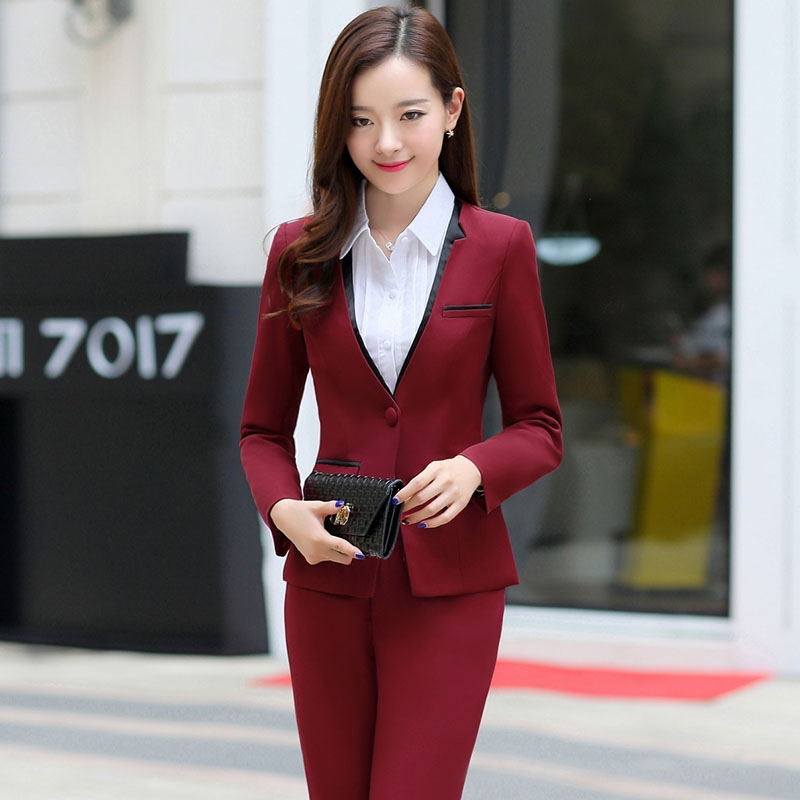 Korea women suit office lady pant suits