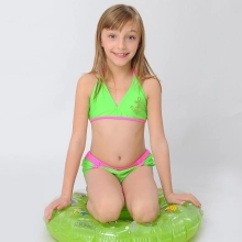 floral embed girl bikini two-piece swimwear