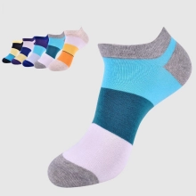 summer combed cotton patchwork men's slipper sock