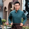 autumn Thailand vintage half sleeve waiter waitress shirts  Waiter 101 Color blackish green men