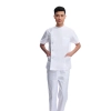 2023 right side opening male dentist long sleeve uniform jacket suit Color white(short coat + pant)