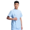 right side opening male dentist long sleeve uniform jacket suityou Color blue(short coat)