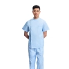 2023 right side opening male dentist long sleeve uniform jacket suit Color blue(short coat + pant)