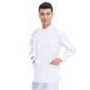 right side opening male dentist long sleeve uniform jacket suityou Color white(long coat)