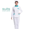 fashion design long sleeve nurse blouse + pant uniform Color white suits