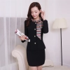 BLKE 1511 spring designs slim fit career long sleeve work pant suit Flight attendant uniform