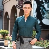 coffee food service restaurants staff uniform workwear waiter Color men blackish green