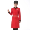long sleeve Asian design hotel bar waiter waitress uniform Color women red