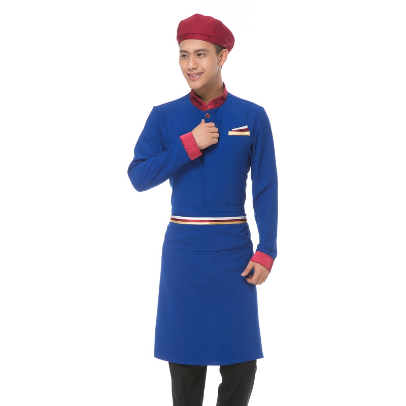 Long Sleeve Asian Design Hotel Bar Waiter Waitress Uniform Factory