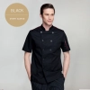 fashion Europe America design short/ long sleeve stand collar men cook coat chef uniform Color black short sleeve